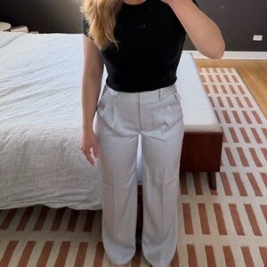 Aritzia Chrome Grey Wide Leg Pants - Brand New